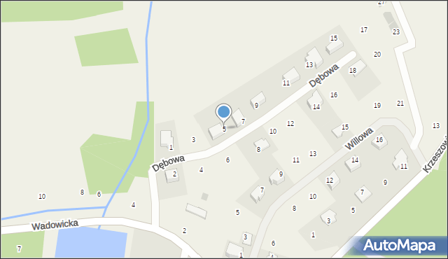 Czernichów, Dębowa, 5, mapa Czernichów