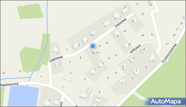 Czernichów, Dębowa, 8, mapa Czernichów