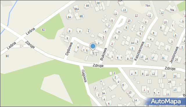 Czerwonak, Dębowa, 3, mapa Czerwonak