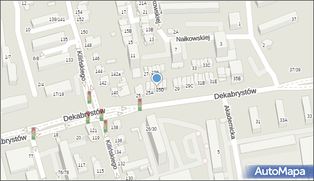 Częstochowa, Dekabrystów, 25C, mapa Częstochowy