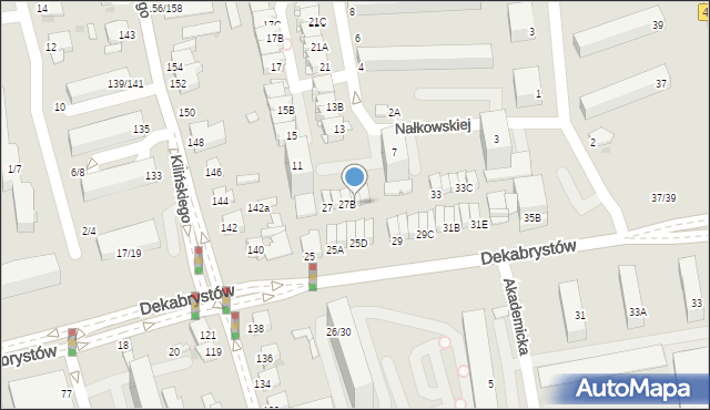 Częstochowa, Dekabrystów, 27C, mapa Częstochowy