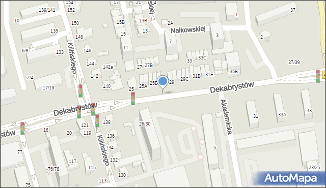 Częstochowa, Dekabrystów, 33p, mapa Częstochowy