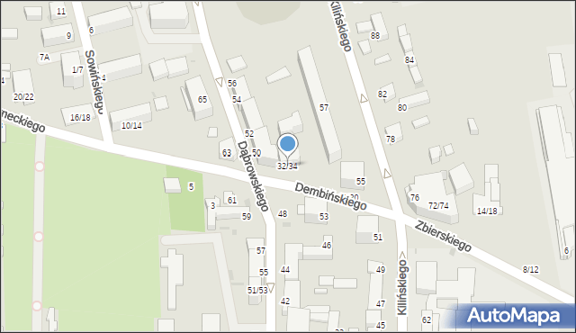 Częstochowa, Dembińskiego Henryka, gen., 32/34, mapa Częstochowy