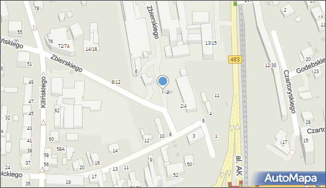Częstochowa, Dembińskiego Henryka, gen., 4, mapa Częstochowy