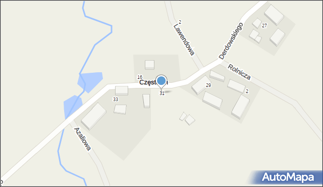 Częstocin, Derdowskiego Hieronima, 31, mapa Częstocin