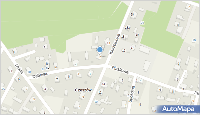Czeszów, Dębowa, 2, mapa Czeszów