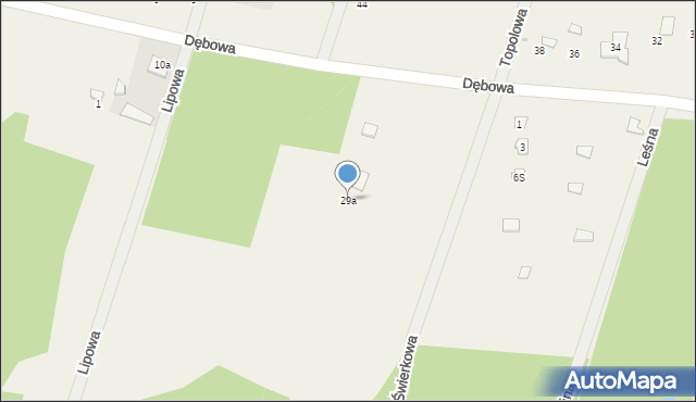 Dąb Mały, Dębowa, 29a, mapa Dąb Mały