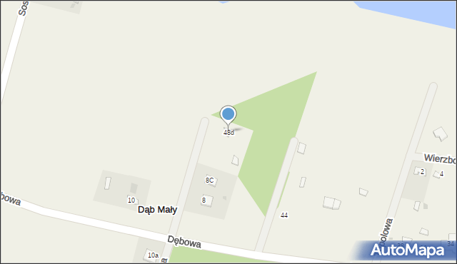 Dąb Mały, Dębowa, 48d, mapa Dąb Mały