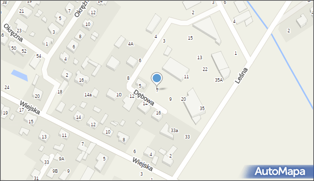 Dąbrowa, Dębowa, 7, mapa Dąbrowa