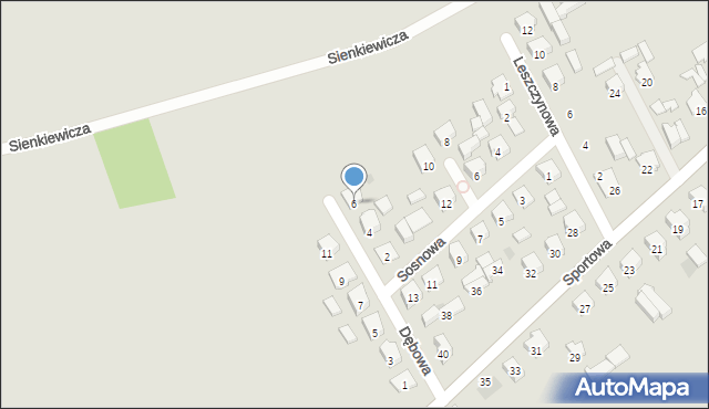 Dąbrowa Białostocka, Dębowa, 6, mapa Dąbrowa Białostocka