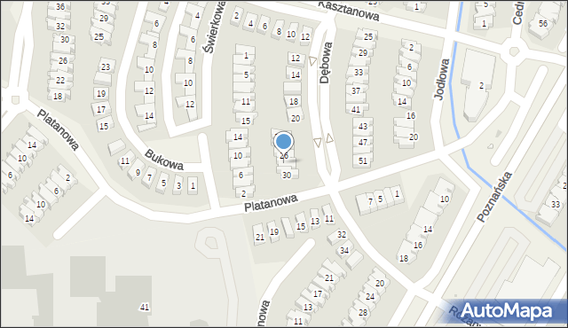 Dąbrówka, Dębowa, 28, mapa Dąbrówka