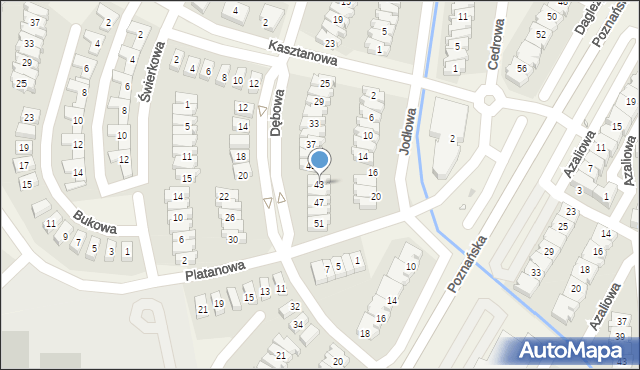 Dąbrówka, Dębowa, 43, mapa Dąbrówka