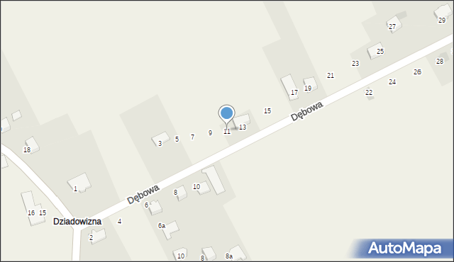 Dankowice, Dębowa, 11, mapa Dankowice