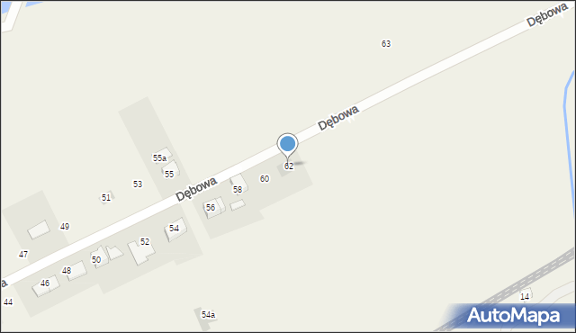 Dankowice, Dębowa, 62, mapa Dankowice