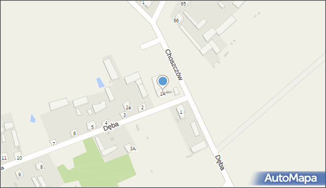 Dęba, Dęba, 1A, mapa Dęba