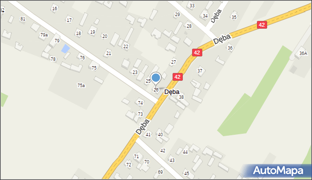 Dęba, Dęba, 26, mapa Dęba