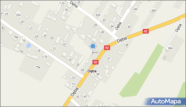 Dęba, Dęba, 27, mapa Dęba