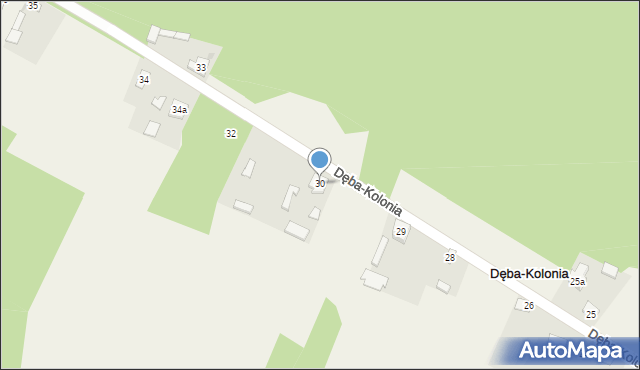Dęba-Kolonia, Dęba-Kolonia, 30, mapa Dęba-Kolonia