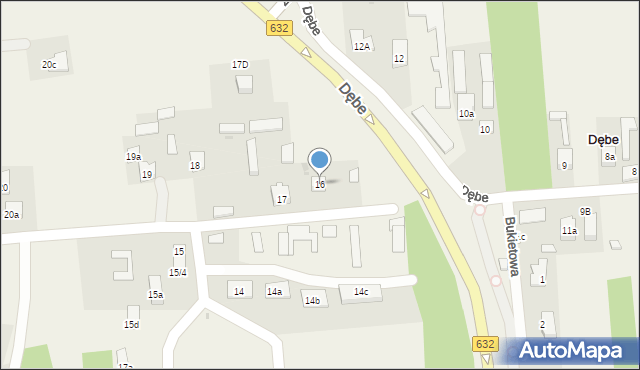 Dębe, Dębe, 16, mapa Dębe