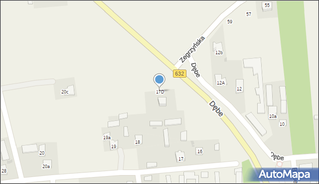 Dębe, Dębe, 17D, mapa Dębe
