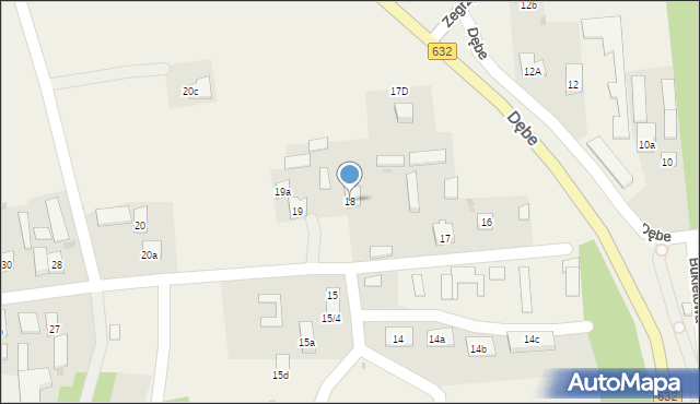 Dębe, Dębe, 18, mapa Dębe