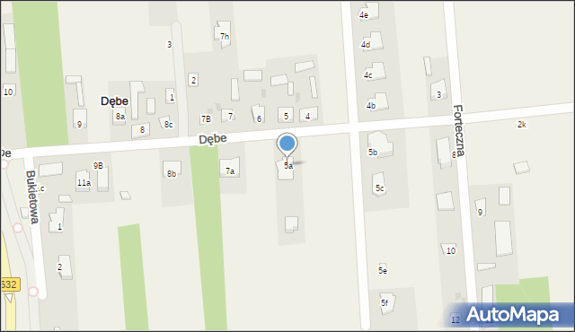 Dębe, Dębe, 5a, mapa Dębe