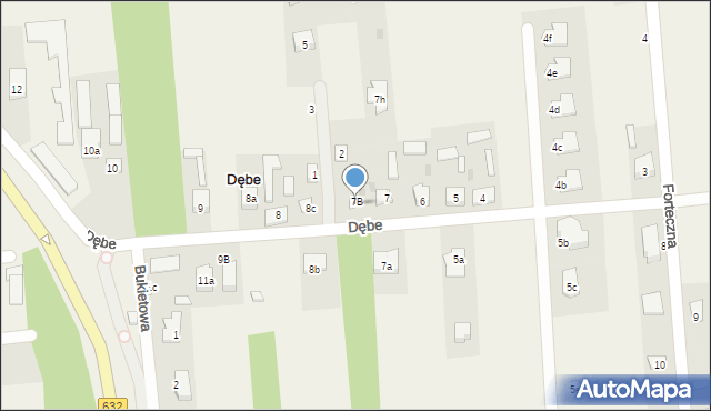 Dębe, Dębe, 7f, mapa Dębe