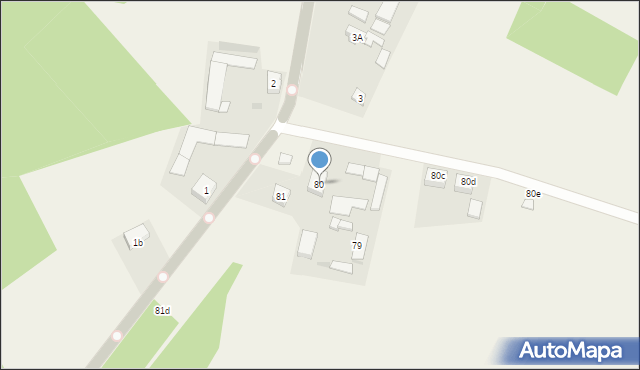 Dębe, Dębe, 80, mapa Dębe