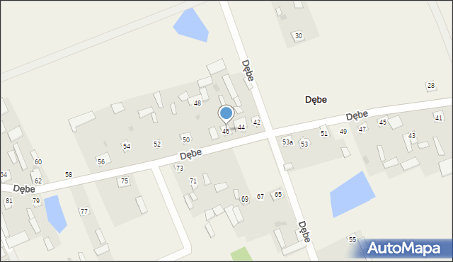 Dębe, Dębe, 46, mapa Dębe