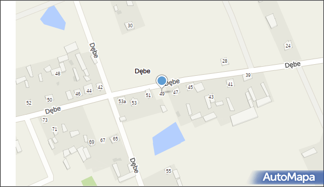 Dębe, Dębe, 49, mapa Dębe