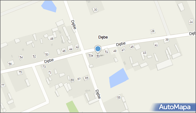Dębe, Dębe, 53, mapa Dębe