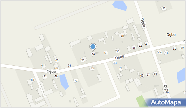 Dębe, Dębe, 54, mapa Dębe