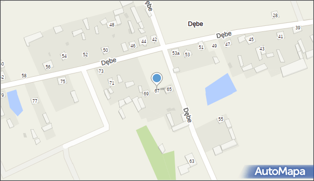 Dębe, Dębe, 67, mapa Dębe