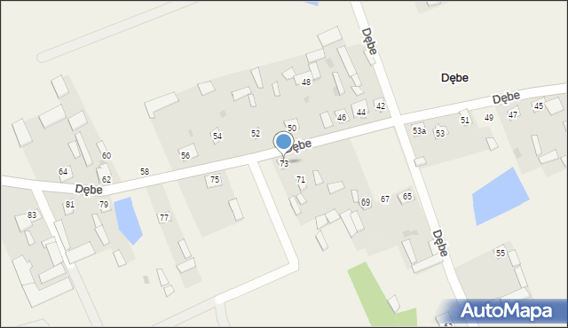 Dębe, Dębe, 73, mapa Dębe