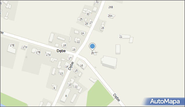 Dębe, Dębe, 20, mapa Dębe