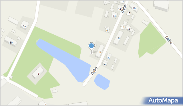 Dębe, Dębe, 3, mapa Dębe