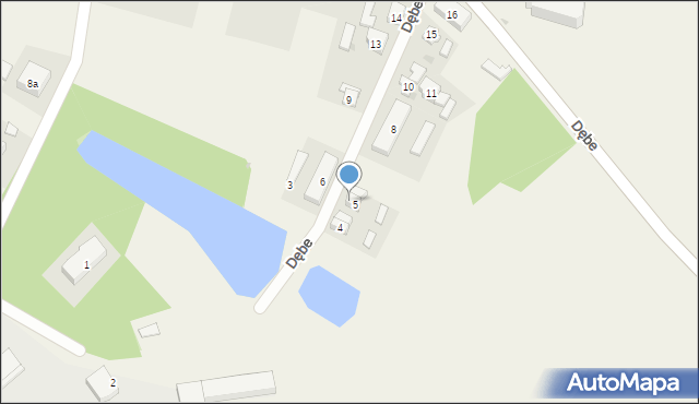 Dębe, Dębe, 5/1, mapa Dębe