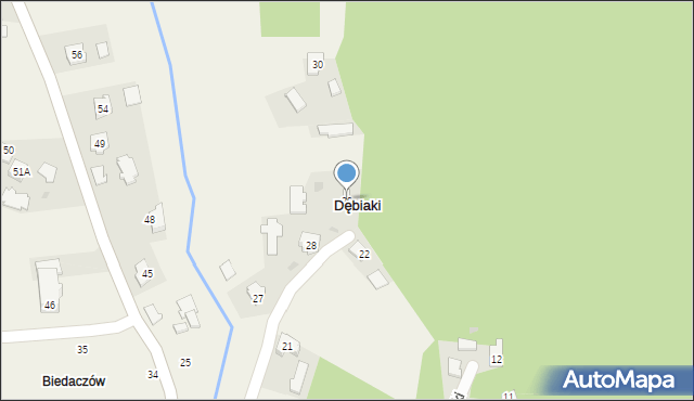 Dębiaki, Dębiaki, 29, mapa Dębiaki