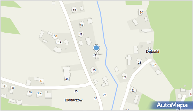 Dębiaki, Dębiaki, 49A, mapa Dębiaki