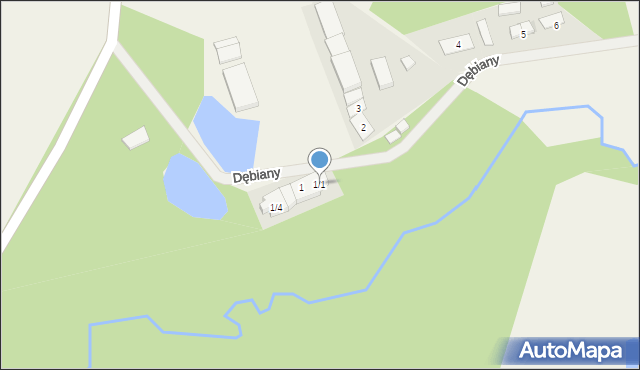 Dębiany, Dębiany, 1/1, mapa Dębiany