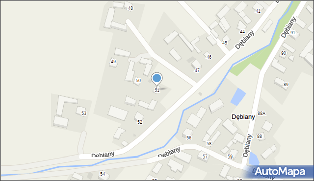 Dębiany, Dębiany, 51, mapa Dębiany