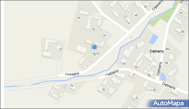 Dębiany, Dębiany, 52, mapa Dębiany