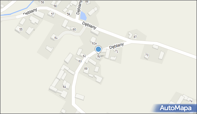 Dębiany, Dębiany, 70, mapa Dębiany