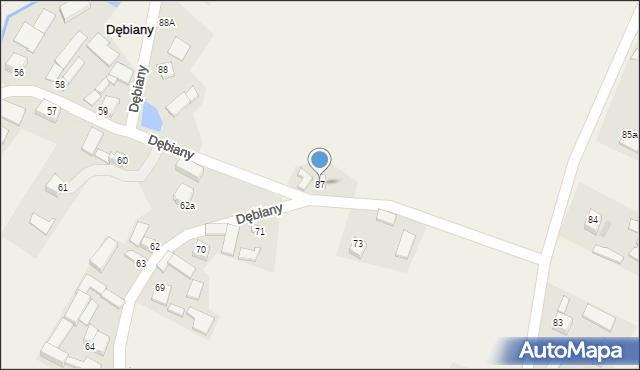 Dębiany, Dębiany, 87, mapa Dębiany