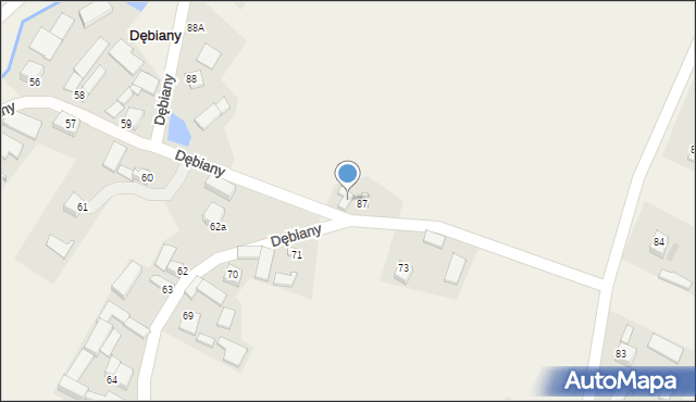 Dębiany, Dębiany, 87a, mapa Dębiany