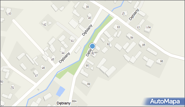 Dębiany, Dębiany, 91, mapa Dębiany
