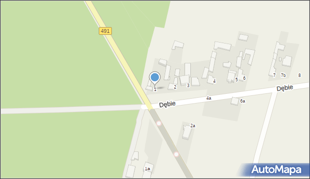 Dębie, Dębie, 1, mapa Dębie