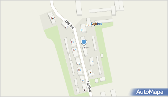 Dębina, Dębina, 6, mapa Dębina