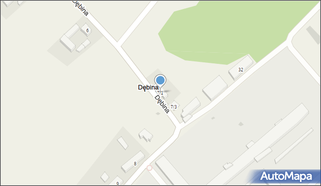 Dębina, Dębina, 7/1, mapa Dębina