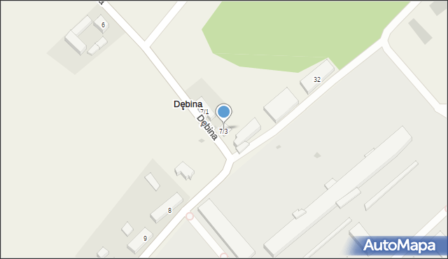 Dębina, Dębina, 7/3, mapa Dębina